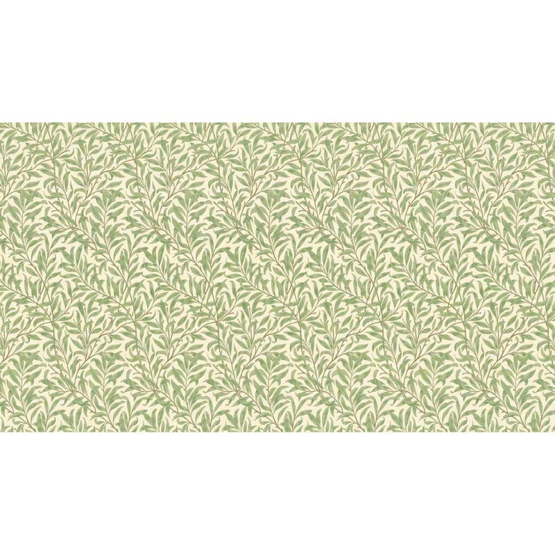 Papier peint tapisserie feuilles vert sauge stylisées — autocollant