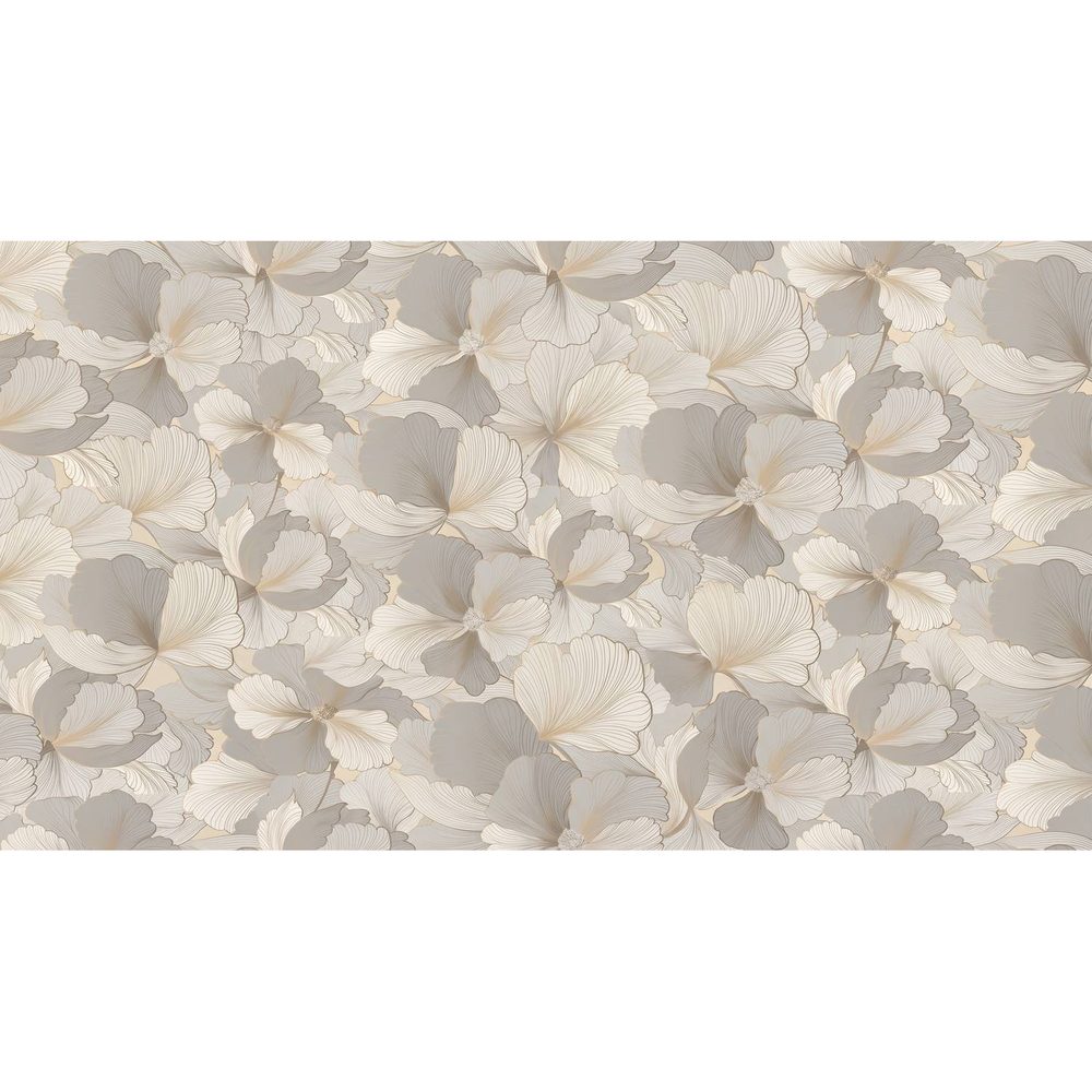 Papier peint tapisserie ginkgo noir et blanc chic - motif