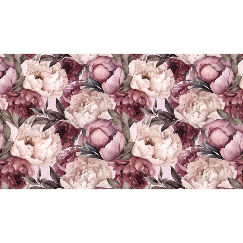 Papier peint tapisserie grosses fleurs pivoines — autocollant