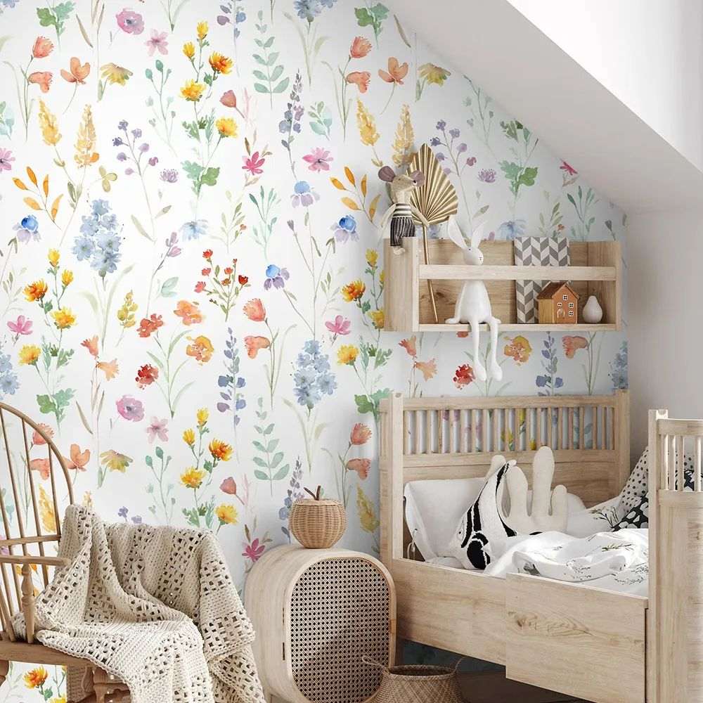 Papier peint tapisserie liberty fleurs pour chambre de bébé - Papierpeint - panoramique.fr