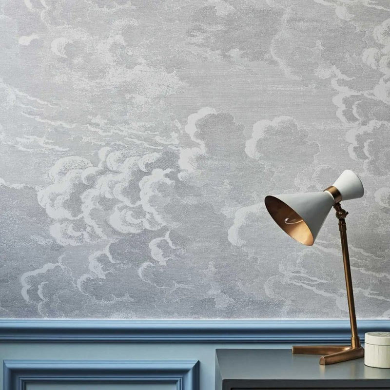 Papier peint tapisserie nuages noir et blanc — intissé mat premium