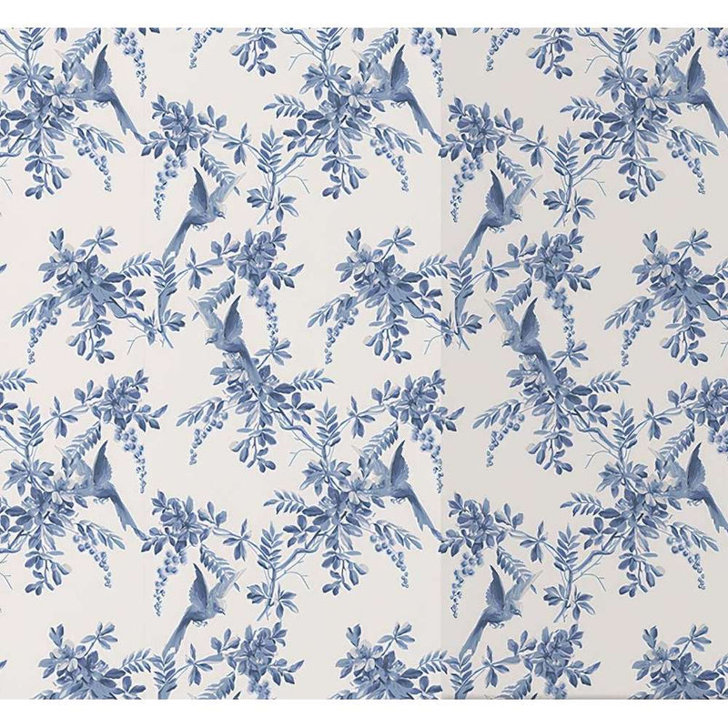 Papier peint tapisserie oiseaux toile de Jouy — autocollant