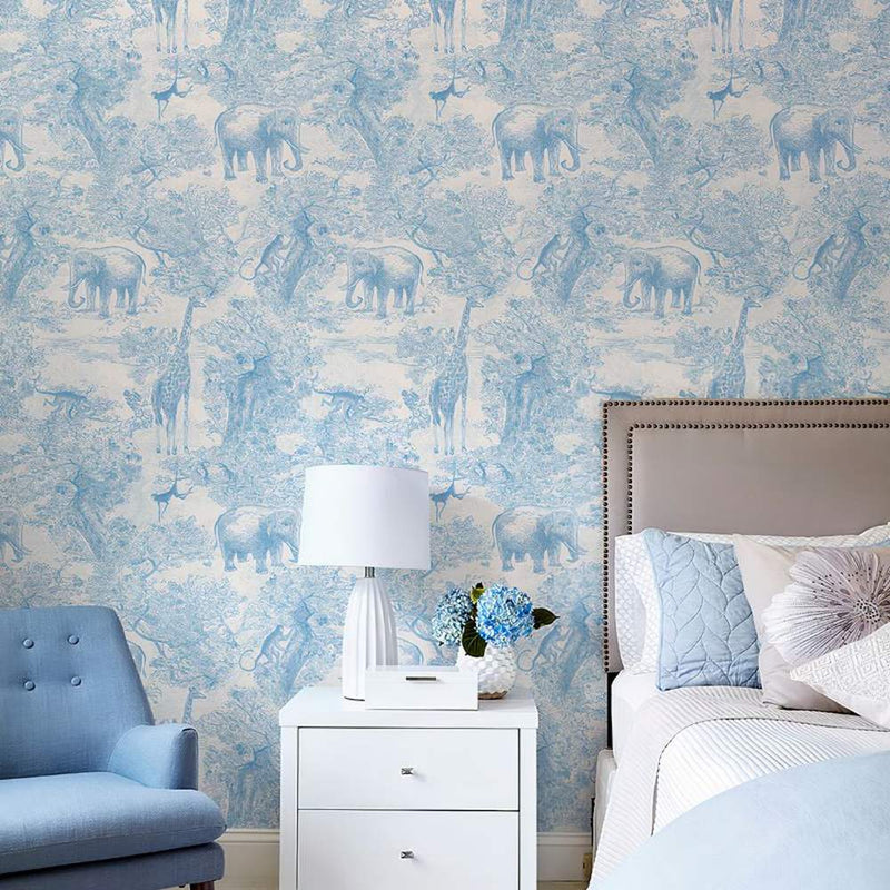 Papier peint tapisserie panoramique toile de Jouy — intissé mat premium