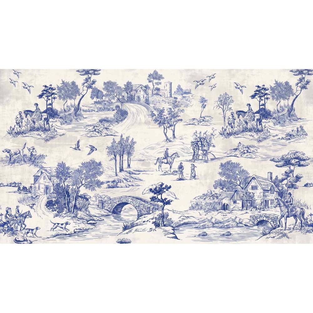 Papier peint tapisserie romantique toile de Jouy paysage - motif