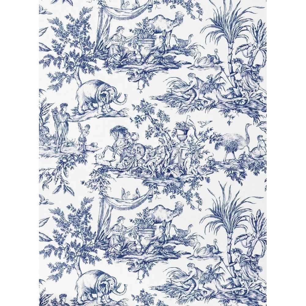 Papier peint tapisserie toile de Jouy animaux - motif