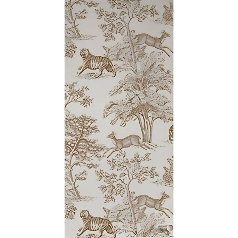 Papier peint tapisserie toile de Jouy marron — autocollant