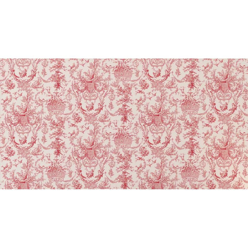 Papier peint tapisserie toile de Jouy rose — autocollant