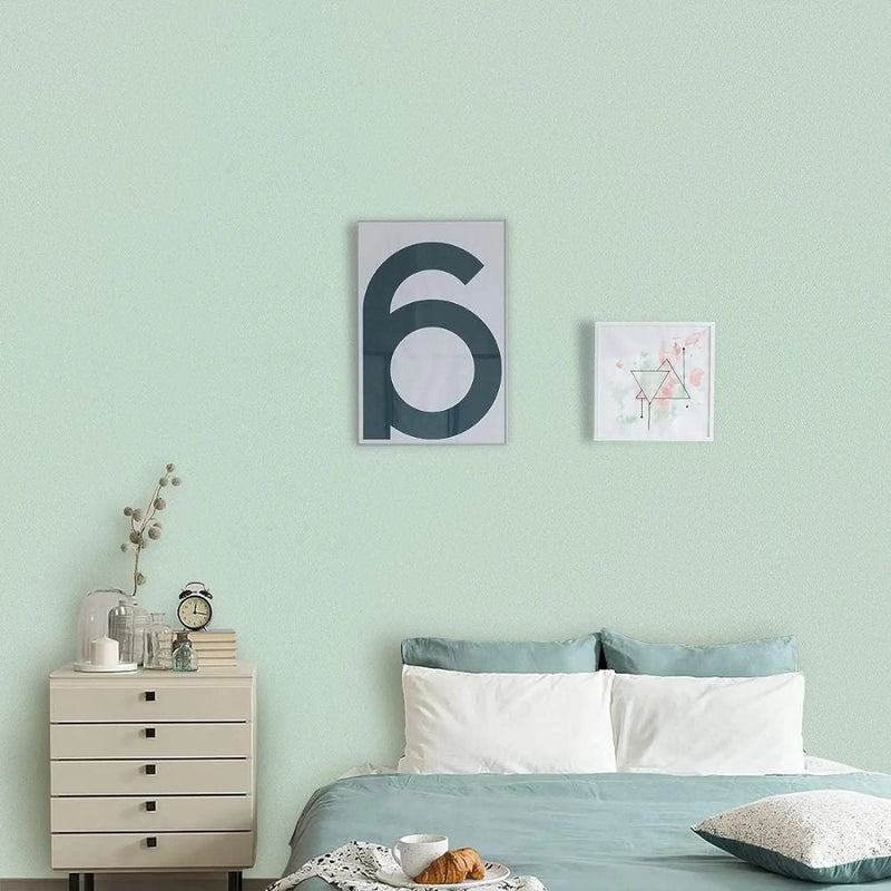 Papier peint tapisserie vert sauge uni sobre — intissé mat premium
