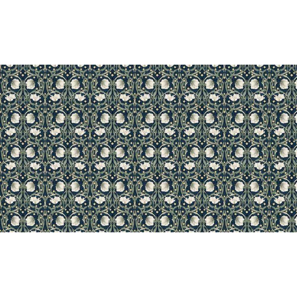 Papier peint tapisserie William Morris floral fond bleu - motif