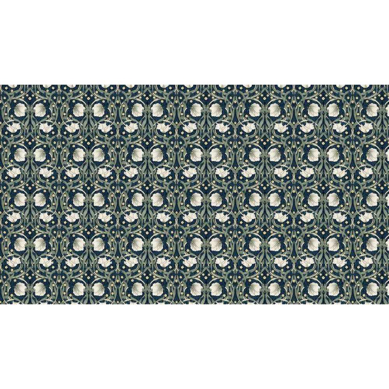 Papier peint tapisserie William Morris floral fond bleu — autocollant