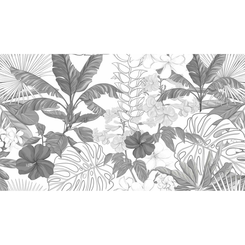 Papier Peint Tropical Noir Et Blanc — autocollant