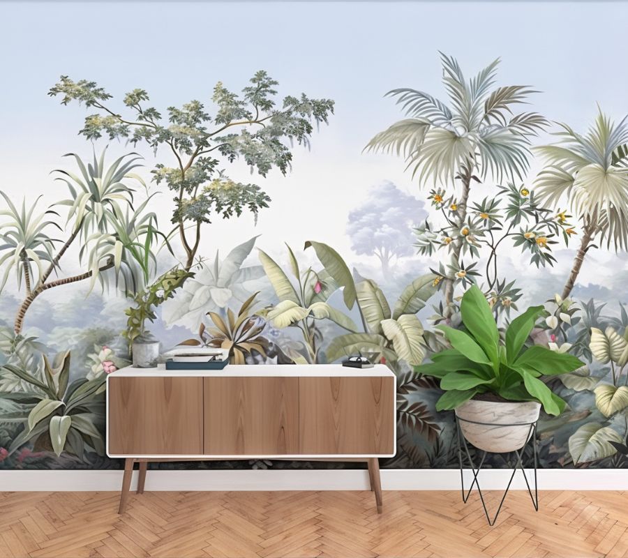 Papier peint tropical tete de lit - Papierpeint - panoramique.fr