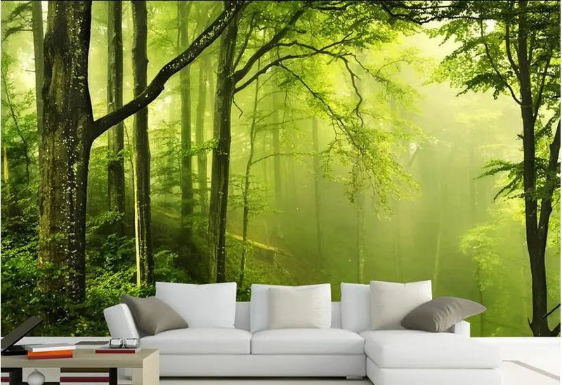 Papier Peint Vert Foret — intissé mat premium