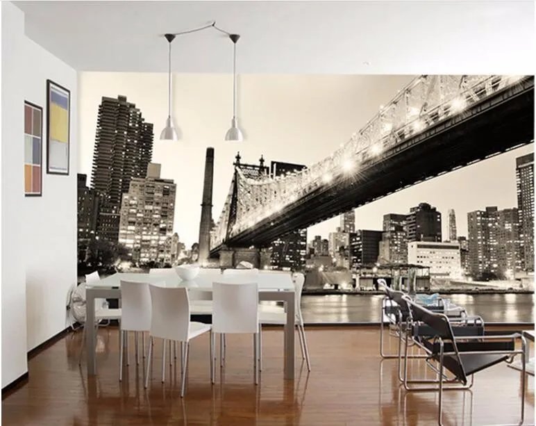 Papier Peint Ville Noir Et Blanc - Papierpeint-panoramique.fr