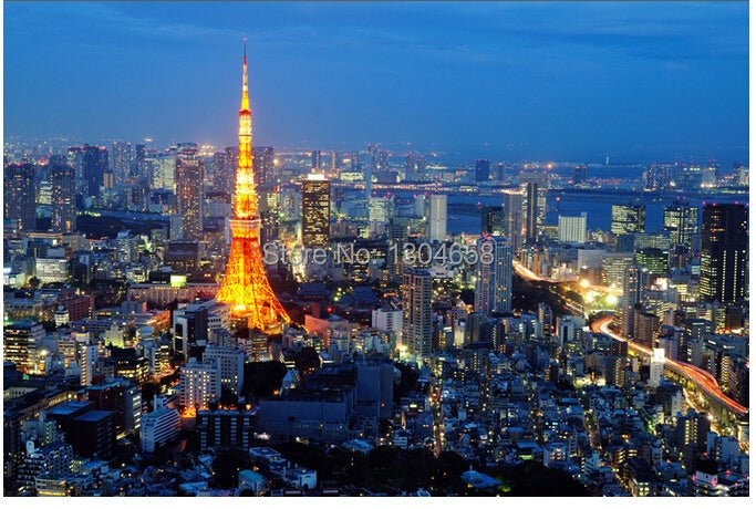 Papier Peint Ville Tokyo — autocollant