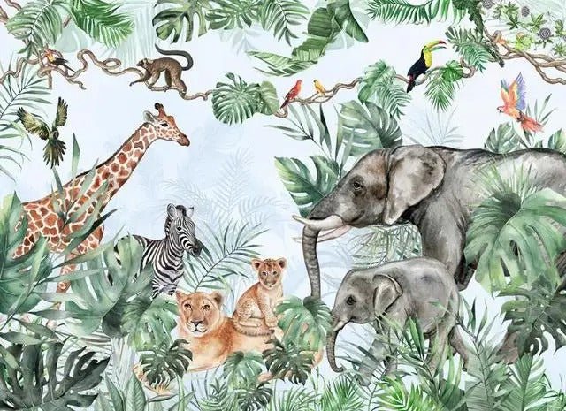 Papier peint vintage savane — autocollant