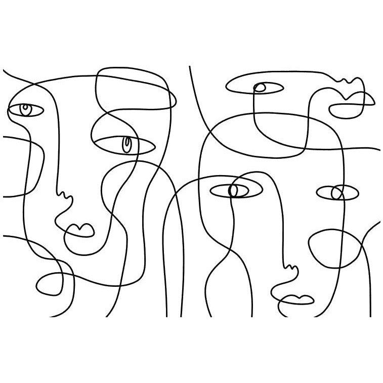Papier Peint Visage Noir Et Blanc — autocollant
