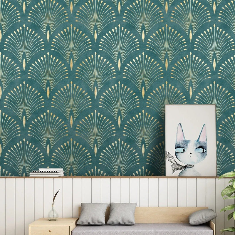 Tête de lit papier peint art deco — intissé mat premium