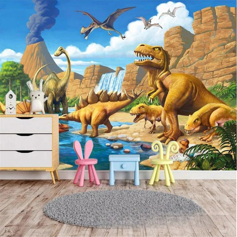 Frise Dinosaure Papier Peint — intissé mat premium