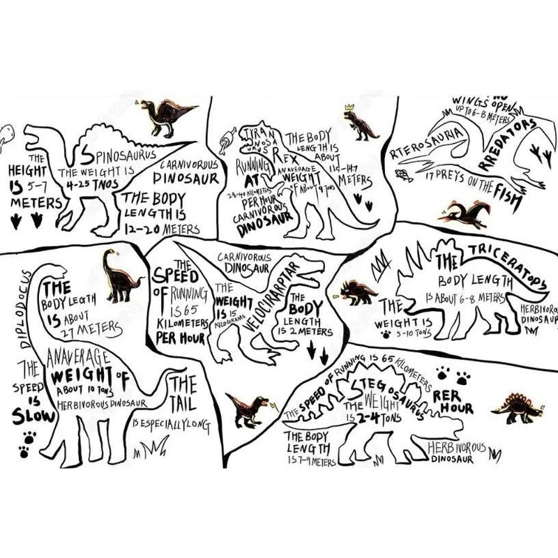 Papier Peint Dinosaure Noir Et Blanc — autocollant