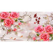 papier-peint-3d-fleur-motif