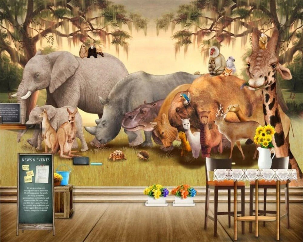 Papier peint animaux de la savane - motif
