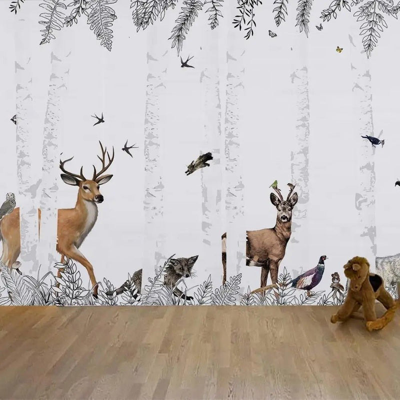 Papier peint biche bebe — intissé mat premium