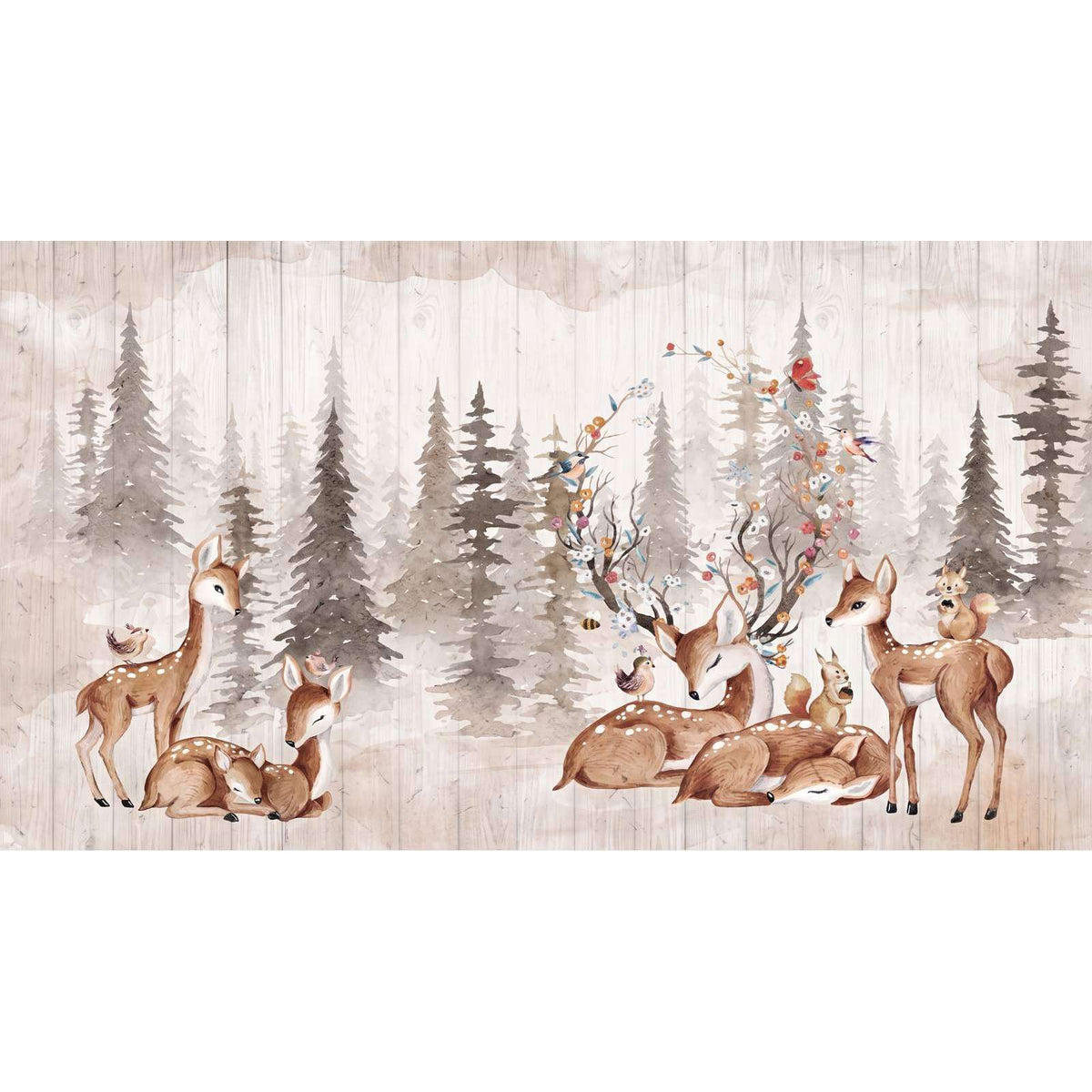 Papier Peint Biche Foret - motif
