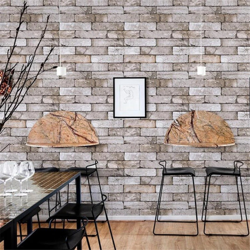 Papier peint brique blanche — autocollant