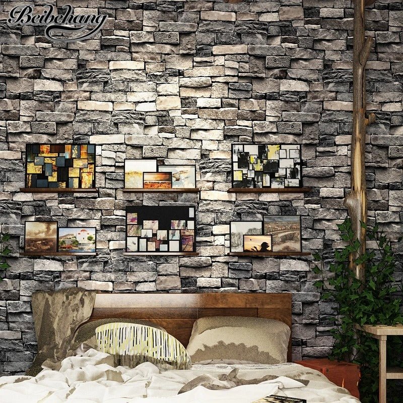 Papier peint brique chambre — intissé mat premium