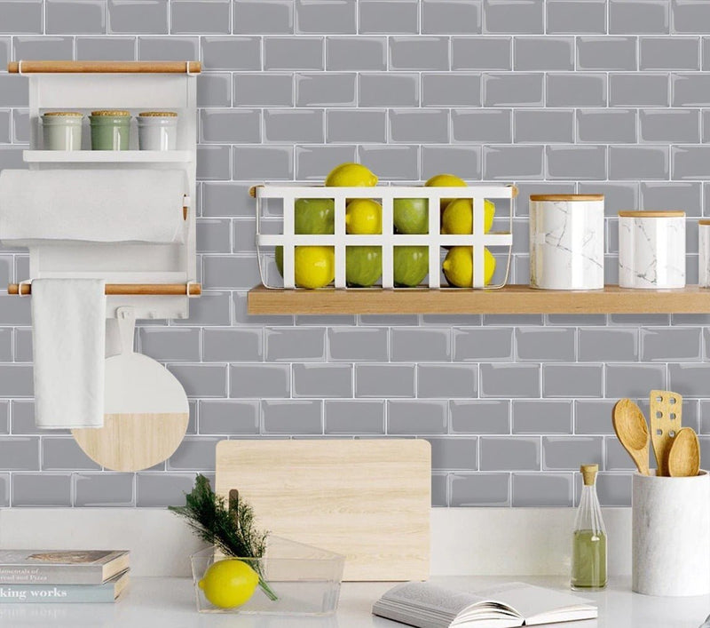 papier peint brique metro blanc — intissé mat premium