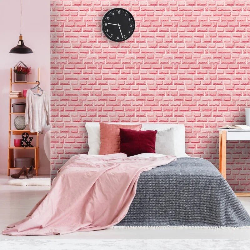 Papier peint brique rose - Papierpeint-panoramique.fr