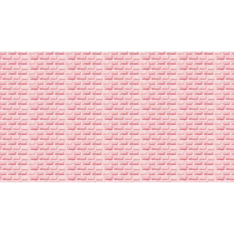 Papier peint brique rose — autocollant