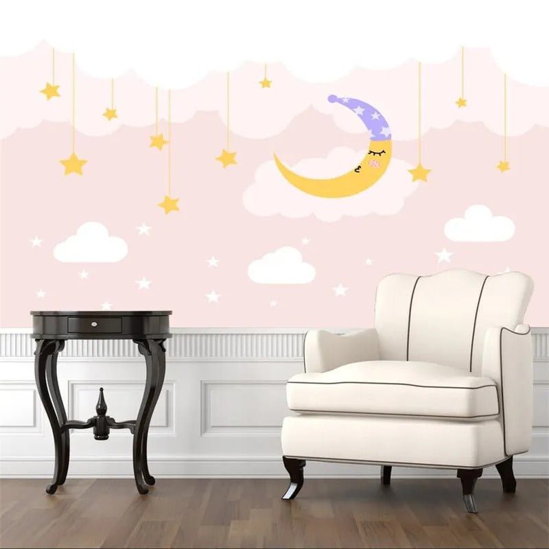 Papier peint chambre bébé fille — intissé mat premium