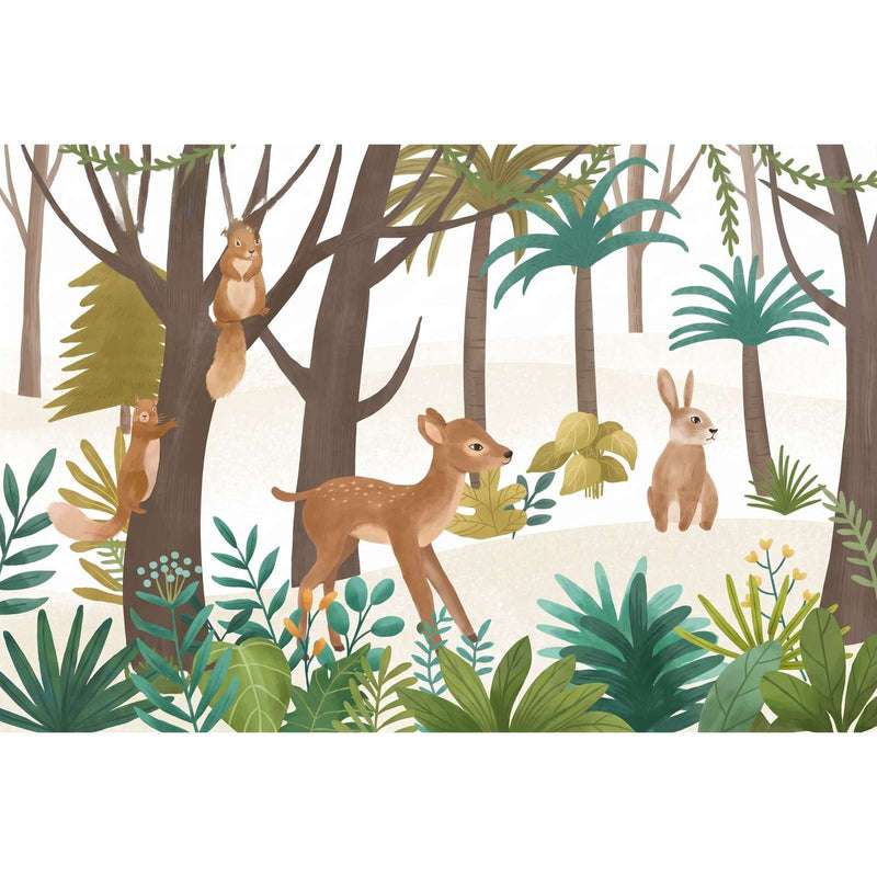 Papier Peint Foret Dessin — autocollant