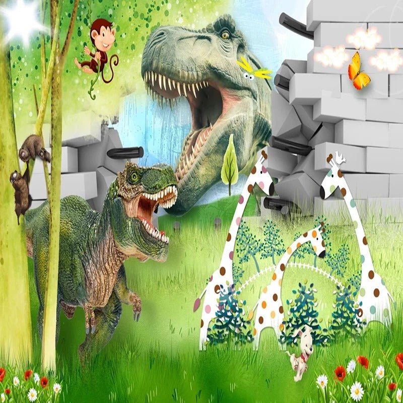 Papier Peint Chambre Garcon Dinosaure — intissé mat premium