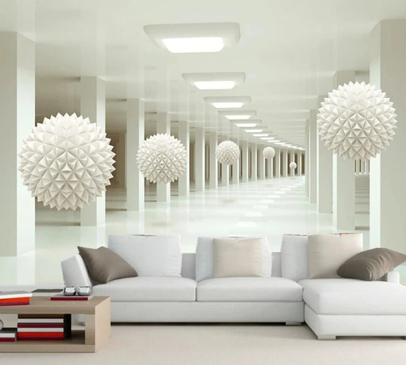 Papier peint couloir blanc — autocollant