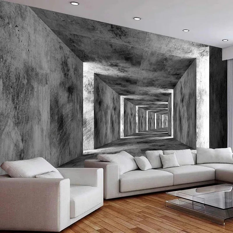 Papier peint couloir gris — intissé mat premium