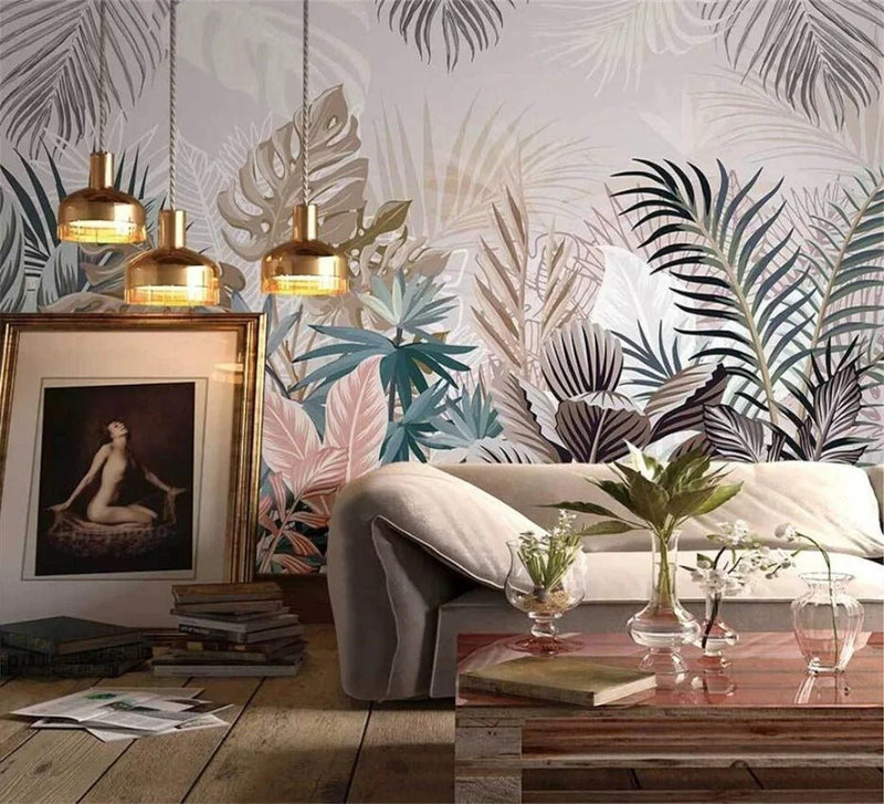 Papier peint dessin jungle — intissé mat premium