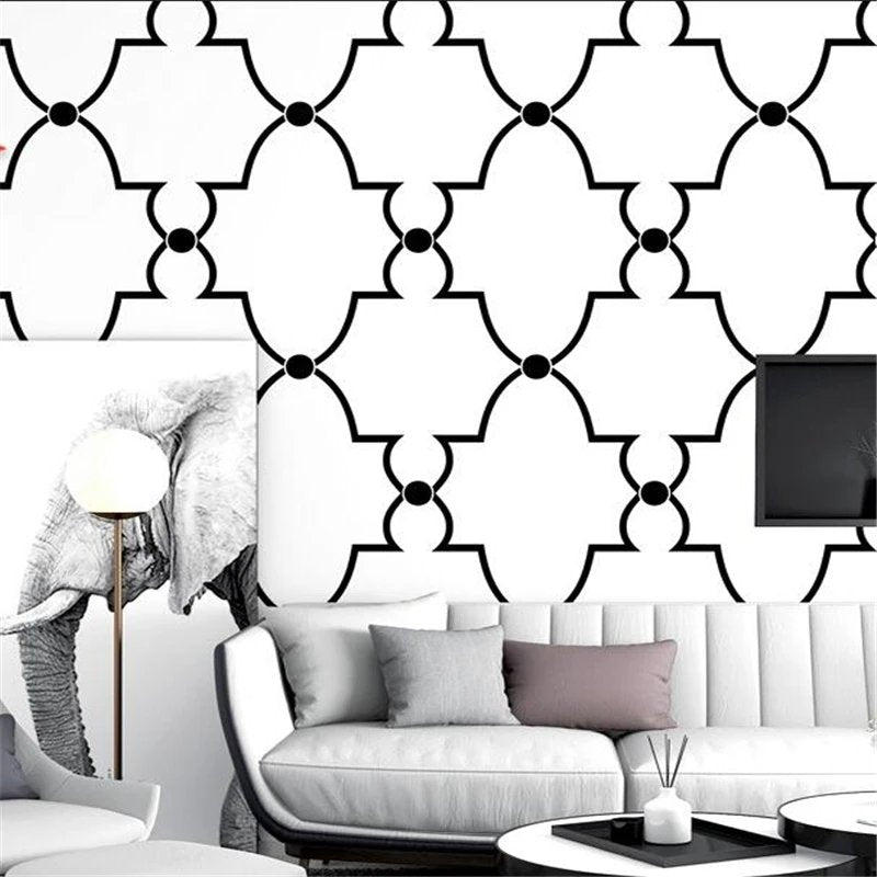 Papier Peint Dessin Noir Et Blanc — intissé mat premium