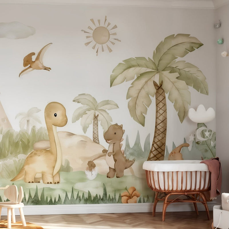 Papier Peint Dinosaure Bébé — intissé mat premium