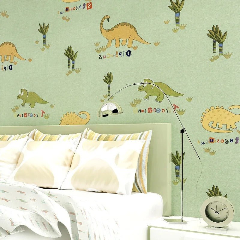 Papier Peint Dinosaure Jaune — intissé mat premium