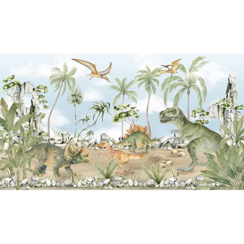 Papier Peint Dinosaure Vert — autocollant