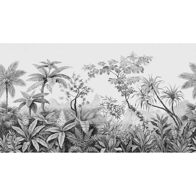 Papier Peint Exotique Noir Et Blanc — autocollant
