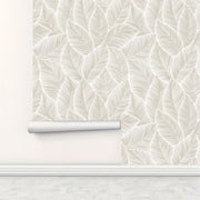 Papier peint feuillage beige - Papierpeint - panoramique.fr