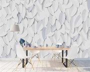 Papier peint feuillage gris et blanc - Papierpeint-panoramique.fr