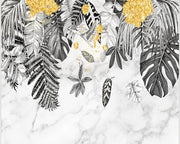 Papier Peint Feuillage Noir Et Blanc - Papierpeint - panoramique.fr