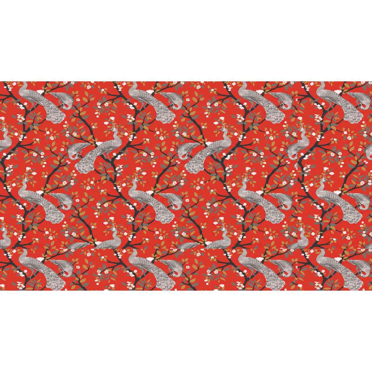 Papier peint feuillage terracotta - motif