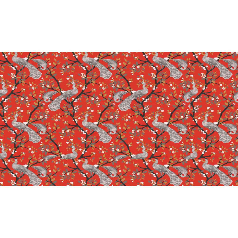 Papier peint feuillage terracotta — autocollant