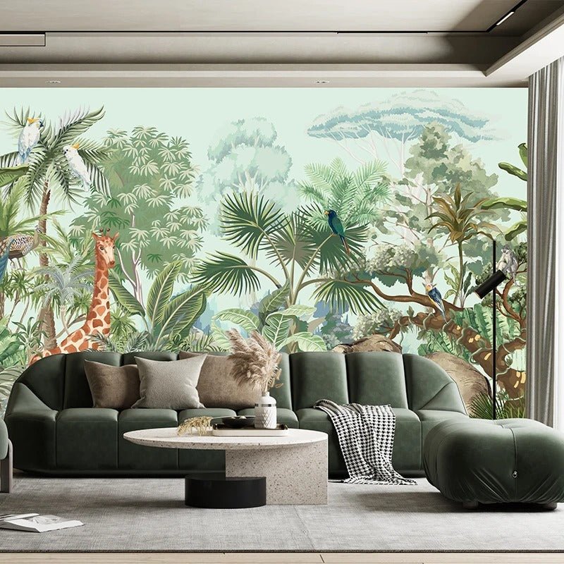 Papier peint feuillage tropical — intissé mat premium